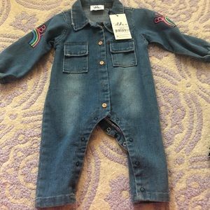 18-25 month denim jumpsuit romper-new w tags